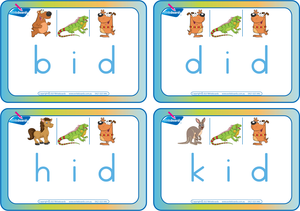 Animal Phonics CVC Flashcards, Printable CVC Flashcards with Matching Pictures, Zoo Phonic Flashcards, Printable CVC Flashcards