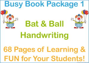 Busy Book Package One for Teachers, Bat and Ball Busy Book includes 64 Pages