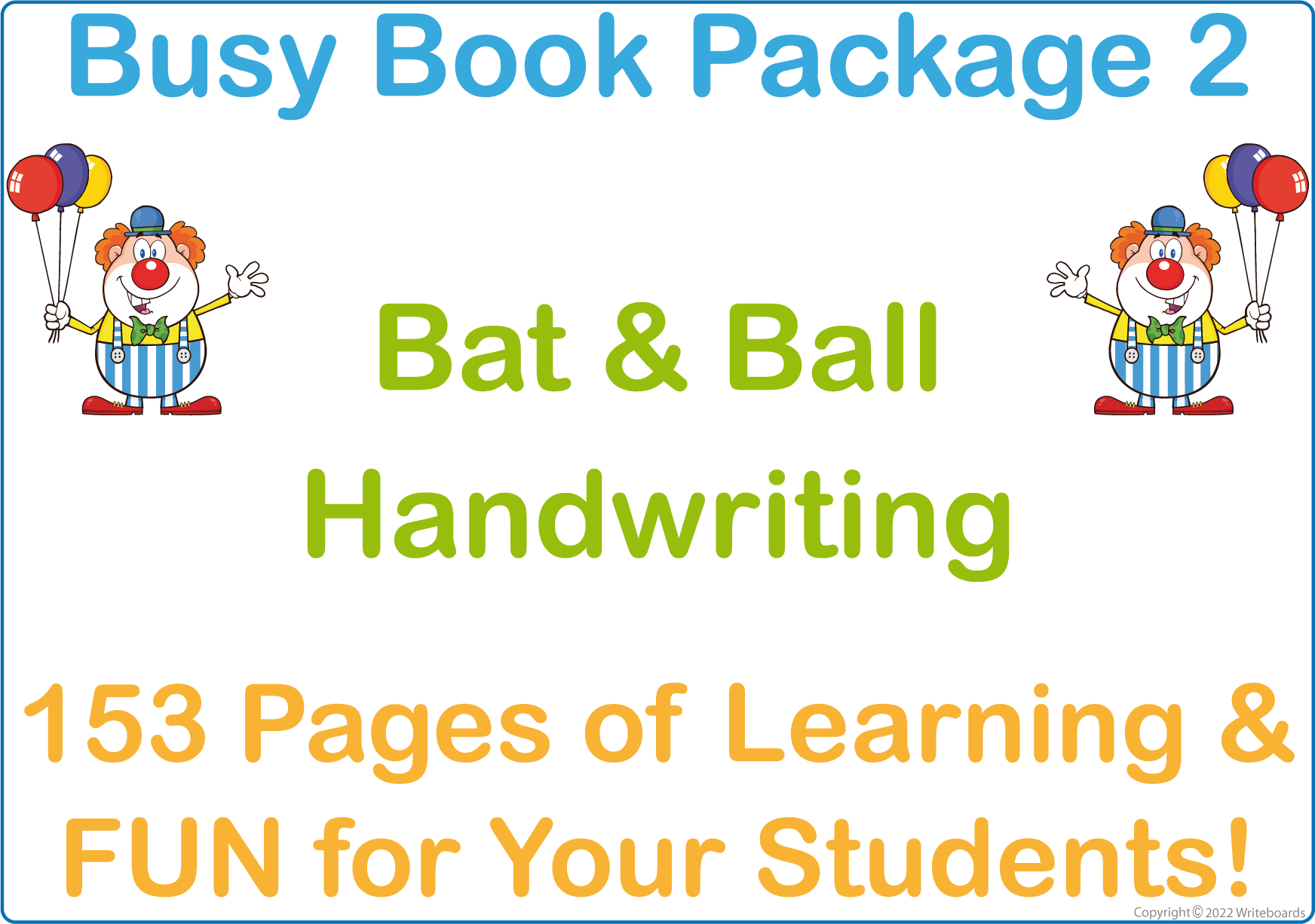 Busy Book Package One for Teachers, Bat and Ball Busy Book includes 153 Pages