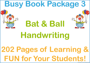 Busy Book Package One for Teachers, Bat and Ball Busy Book includes 202 Pages