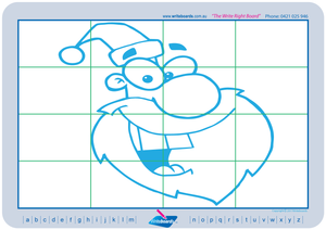 Teach your child how to draw Santa Claus and other Christmas related images using a grid