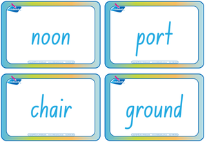 NSW Foundation Font Compound Word Flashcards for Teachers, Colour Coded Compound Word Flashcards for Teachers