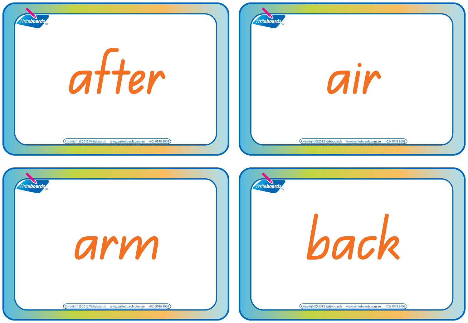 QLD Beginners Font Compound Words Flashcards, Colour coded QLD Compound Words