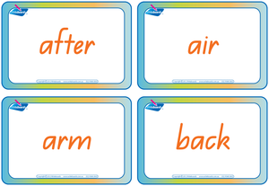 Special Needs QLD Modern Cursive Font Compound Words Flashcards, Colour coded compound word flashcards for QLD