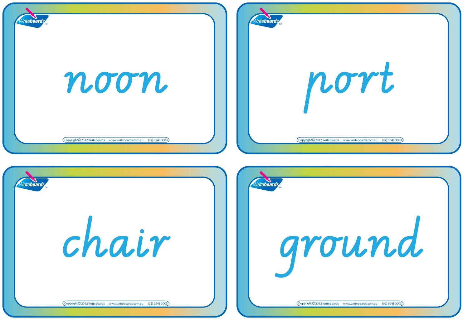 Teach compound words with VIC Modern Cursive Font Colour Coded Flashcards & Worksheets