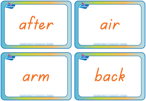 TAS Modern Cursive Font compound words flashcards, Colour coded compound word flashcards for TAS