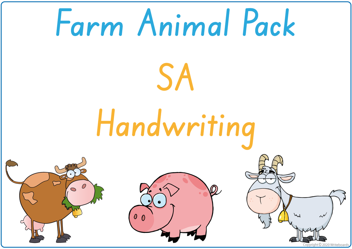 SA Beginner Font Busy Book Farm Animals Pack also contains Flashcards and a Bingo game