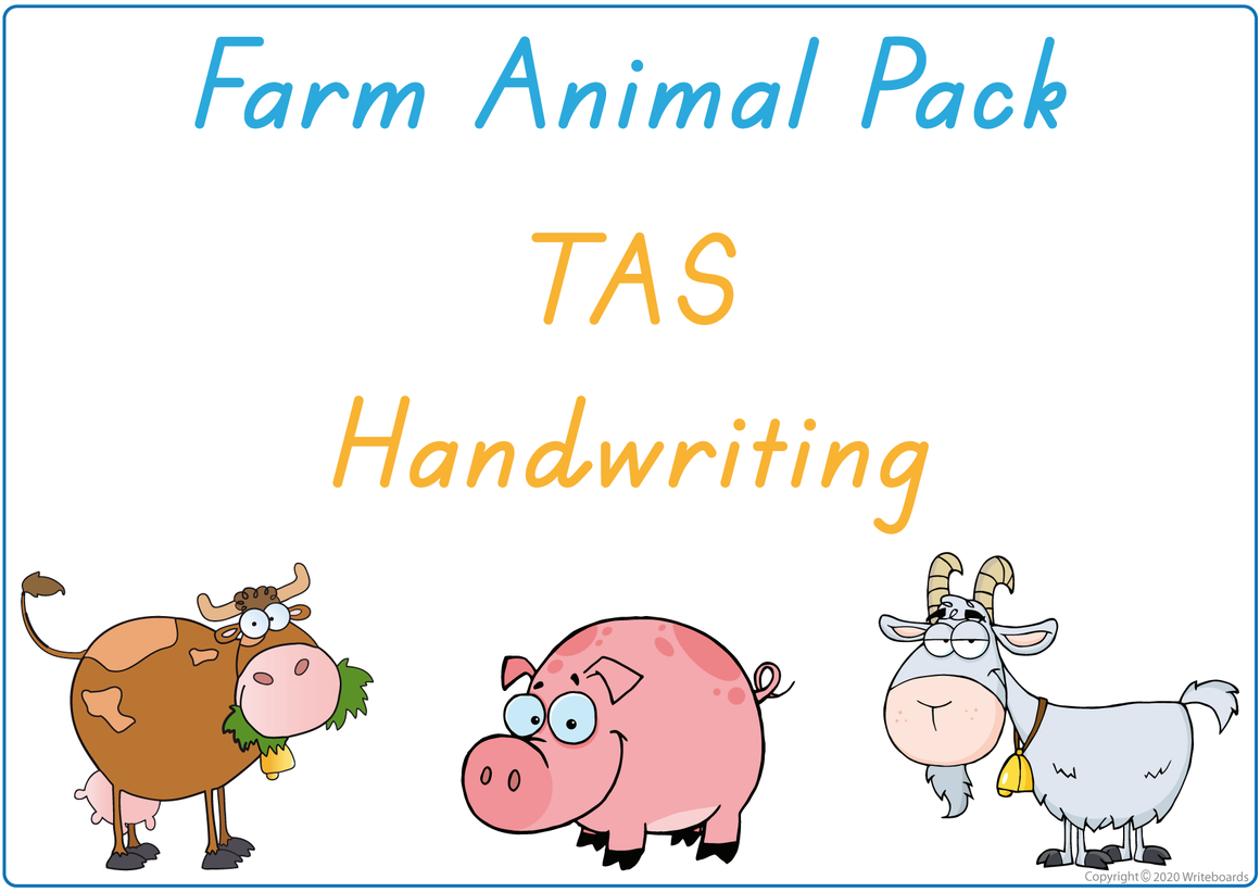 TAS Beginner's Font Busy Book Farm Animals Pack also contains Flashcards and a Bingo game