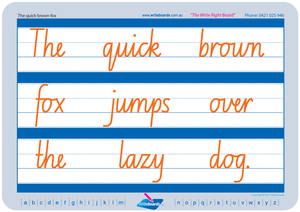 Free NSW Foundation Font handwriting worksheets for Occupational Therapists and Tutors