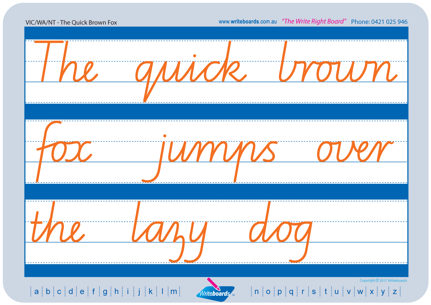 VIC Modern Cursive Font Cursive handwriting worksheets for Occupational Therapists and Tutors