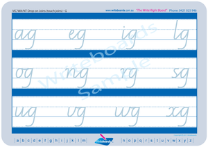 VIC Modern Cursive Font Cursive handwriting worksheets for Occupational Therapists and Tutors