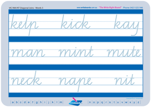 VIC Cursive Handwriting Worksheets, Teach Your Child VIC Cursive Handwriting, Cursive worksheets completed in VIC Handwriting