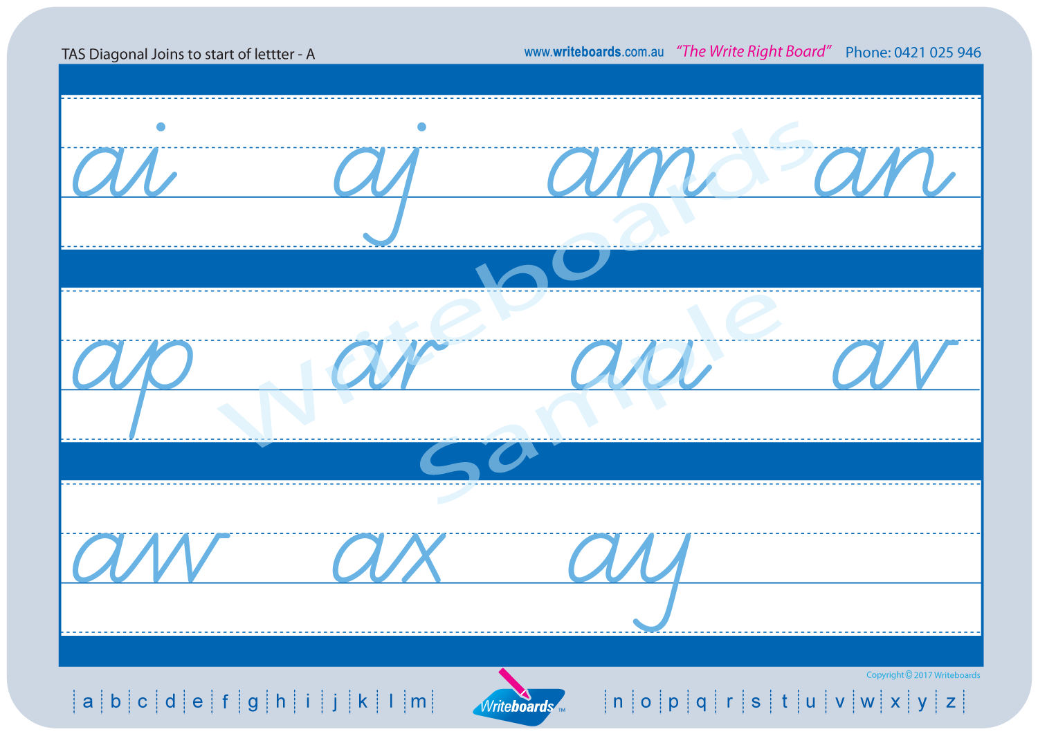 TAS Modern Cursive Font Cursive handwriting worksheets for Occupational Therapists and Tutors