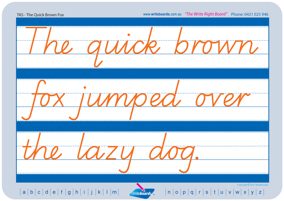 TAS Modern Cursive Font Cursive handwriting worksheets for Occupational Therapists and Tutors