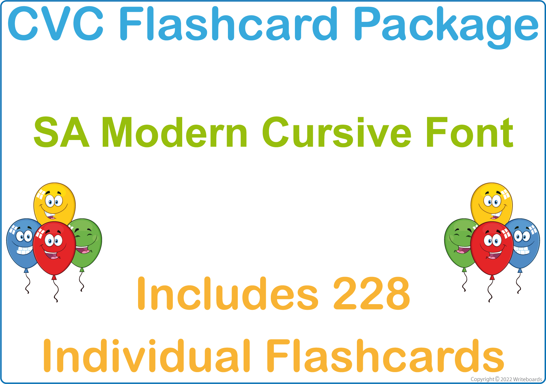 SA Modern Cursive Font CVC Package for Teachers, CVC Flashcard Package using Animal Phonics for Teachers