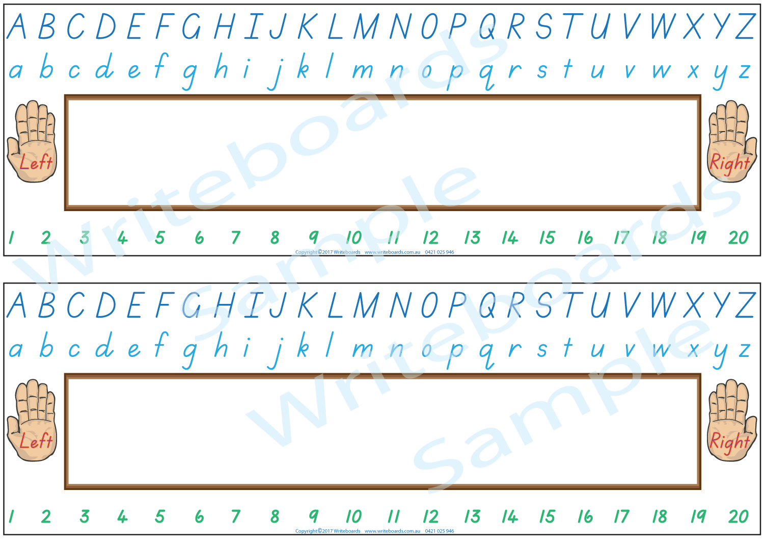 TAS Modern Cursive Font Desk Strips for Tutors, Childcare & Occupational Therapists includes seven different styles