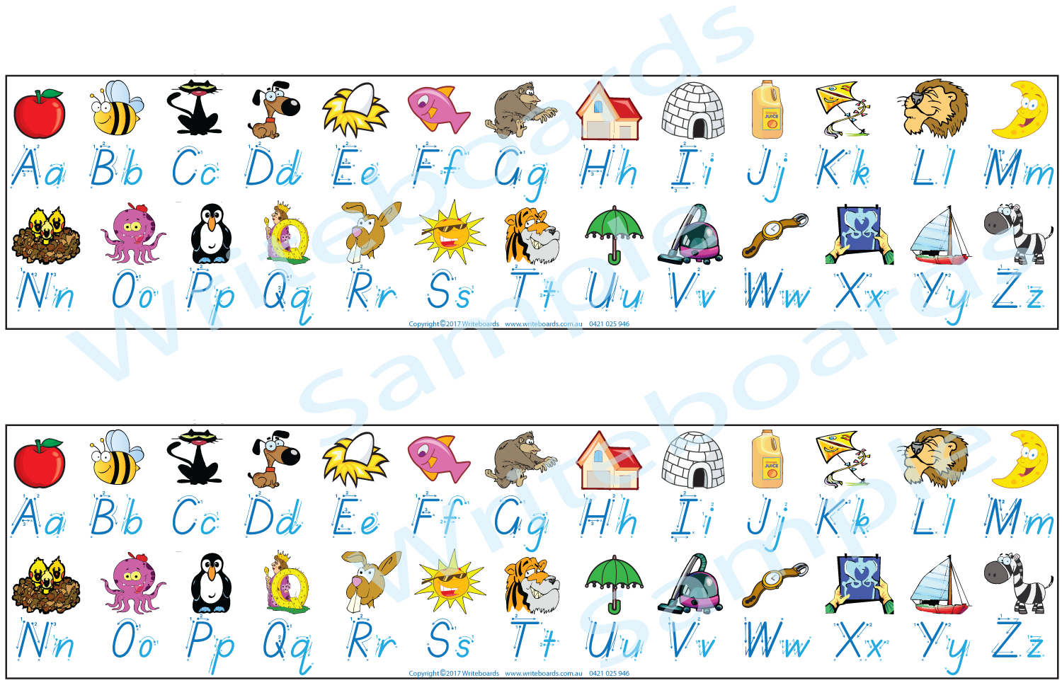 TAS Modern Cursive Font Desk Strips for Tutors, Childcare & Occupational Therapists includes seven different styles