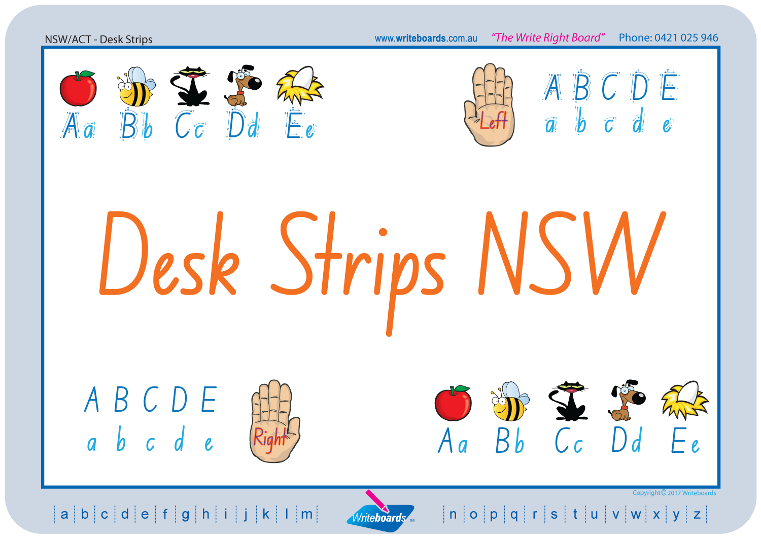 NSW Foundation Font Desk Strips for Occupational Therapists and Tutors includes seven different styles