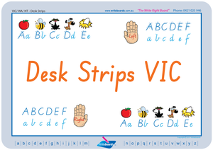 Childcare and Kindergarten Desk Strips for VIC, VIC Modern Cursive Font Desk Strips for Childcare