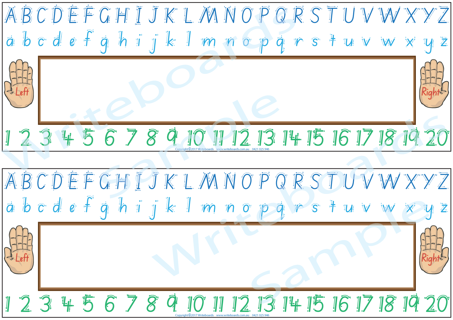SA Modern Cursive Font Desk Strips with or without directional arrows for Preschool and Kindergarten Educators