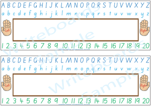 SA Modern Cursive Font Desk Strips for Tutors, Childcare & Occupational Therapists includes seven different styles