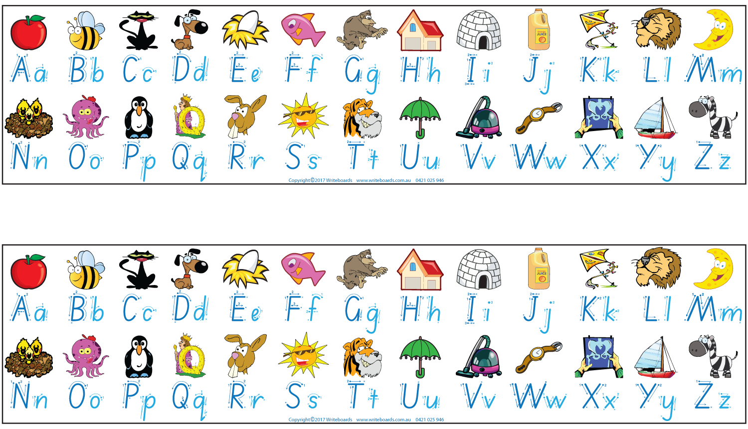 SA Modern Cursive Font Desk Strips for Tutors, Childcare & Occupational Therapists includes seven different styles