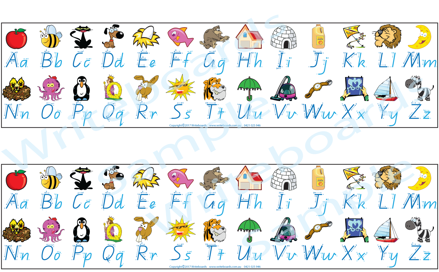 Qld Font Desk Strips - QLD Modern Cursive Font - Writeboards