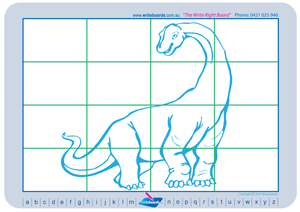 Teach your child How to Draw Dinosaurs using a grid