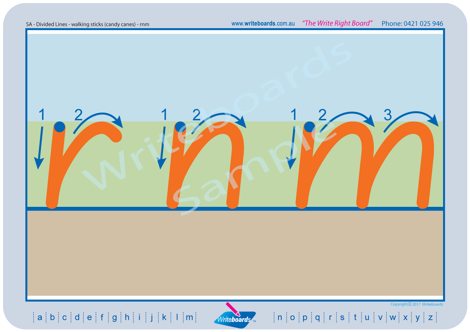 Download SA Modern Cursive Font Divided Line Worksheets that use our Sky, Grass, and Dirt system