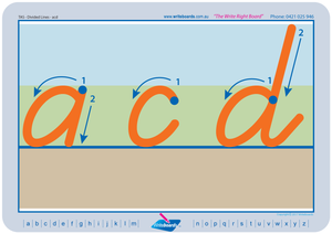 TAS Modern Cursive Font Divided Line letter formation tracing worksheets, TAS Literacy Resources for Teachers