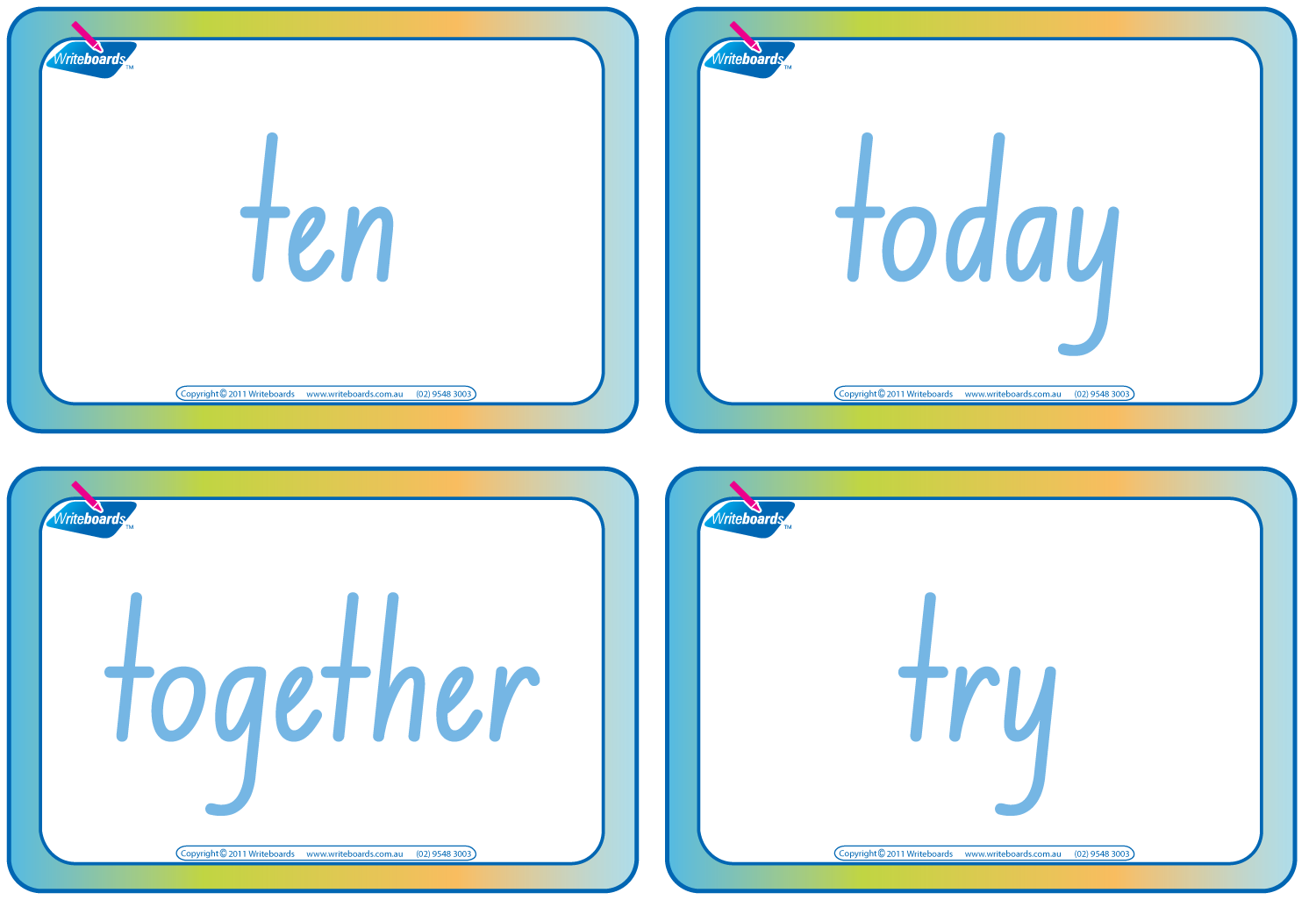 Dolch Words Flashcards completed using NSW Foundation Font for Occupational Therapists and Tutors