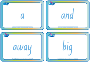 NSW Foundation Font Dolch Words Flashcards completed in NSW and ACT handwriting, Sight word flashcards