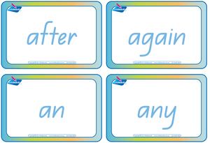 Dolch Words Flashcards completed using QLD Modern Cursive Font for Tutors and Occupational Therapists