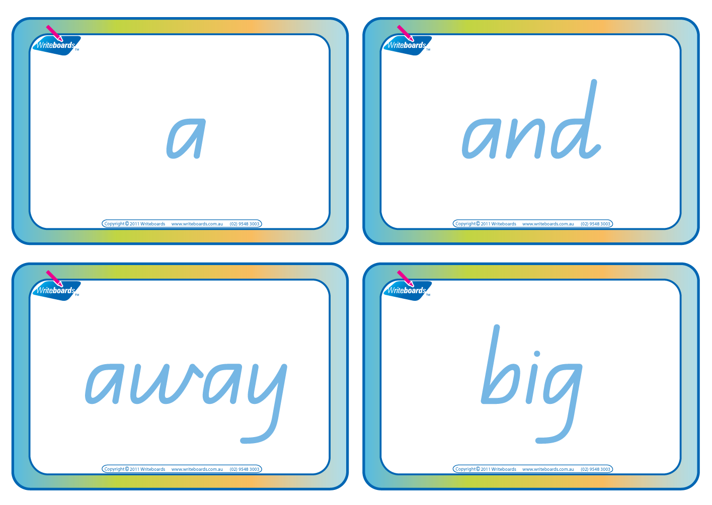 QLD Dolch Words Flashcards for Childcare and Kindergartens