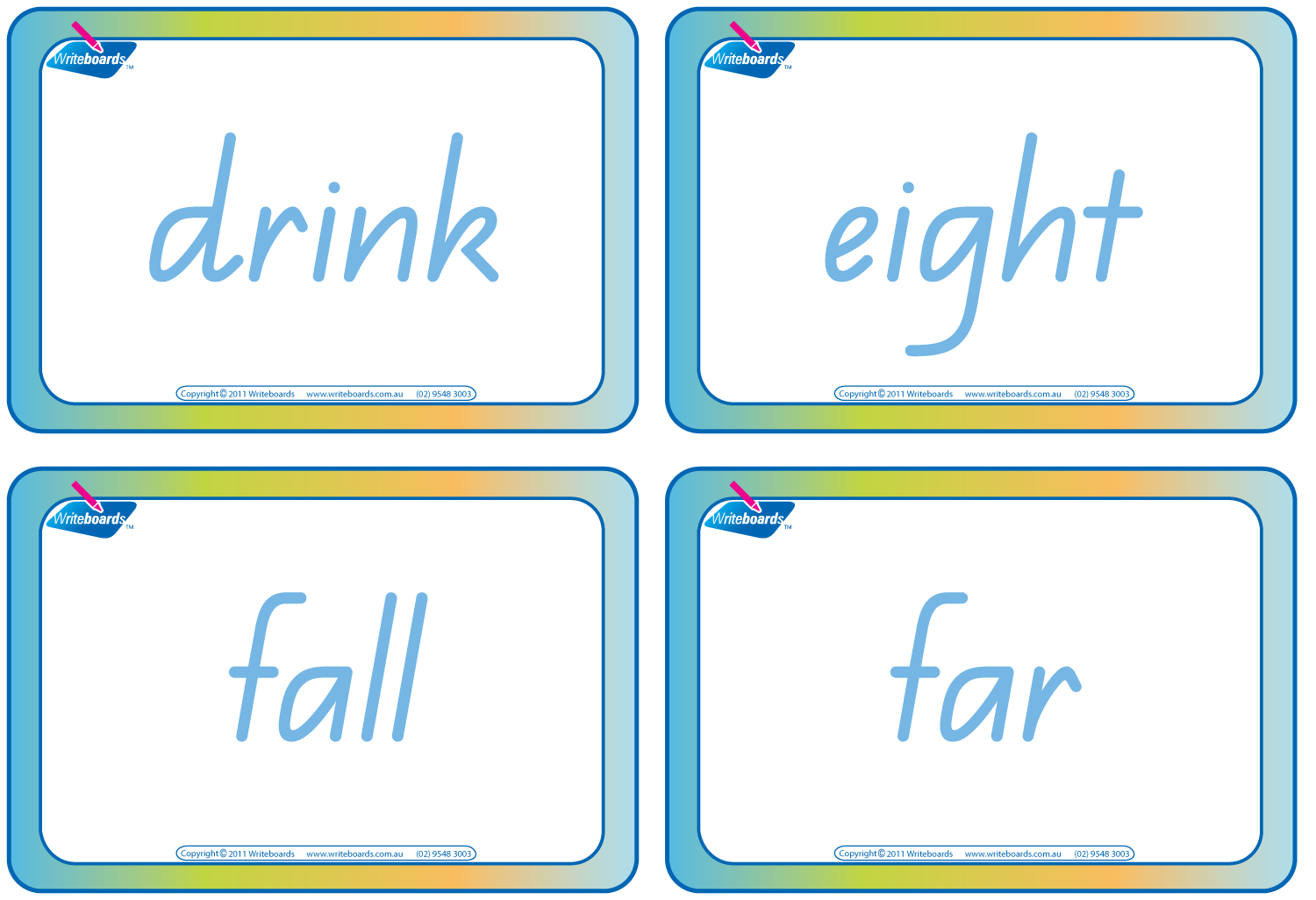 QLD Beginners Font Dolch Words Flashcards, QLD Beginners Font Sight Words