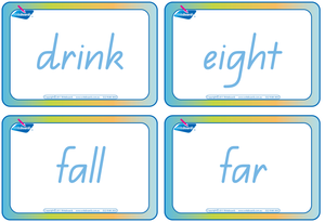 QLD Beginners Font Dolch Words Flashcards, QLD Beginners Font Sight Words