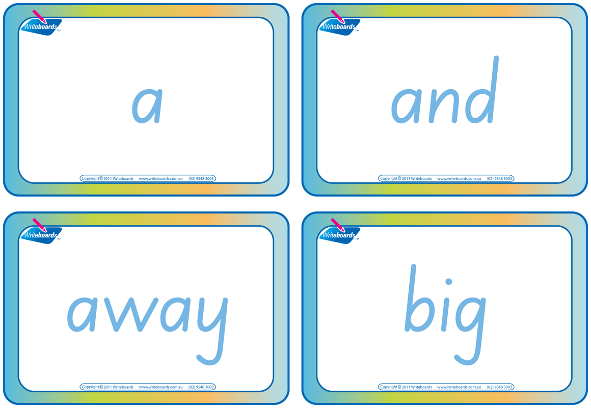 SA Dolch Words Flashcards for Childcare and Preschools