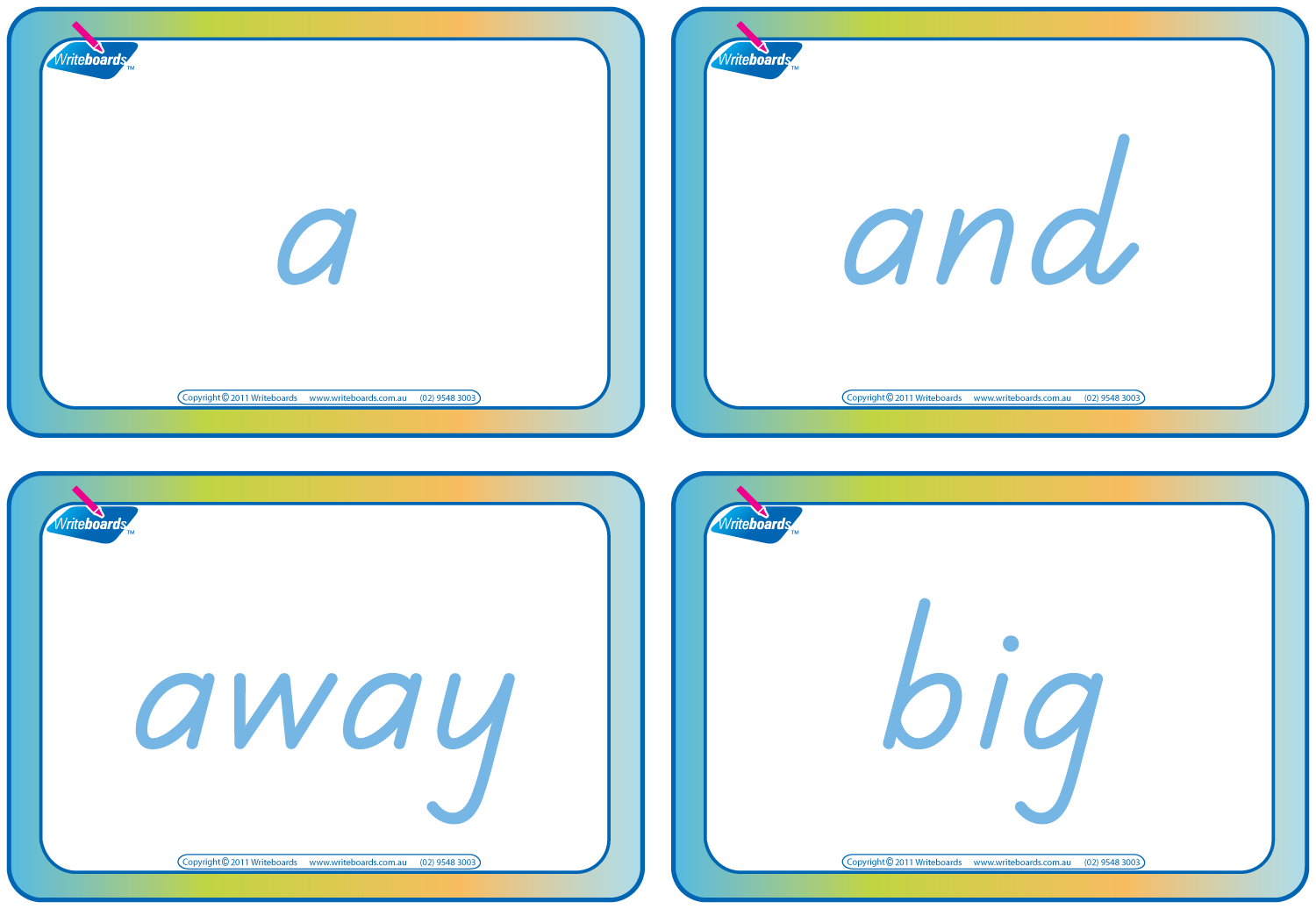 Dolch Words Flashcards completed using TAS Modern Cursive Font for Tutors and Occupational Therapists