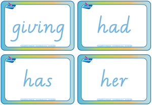 Dolch Words Flashcards completed using VIC Modern Cursive Font for Tutors and Occupational Therapists