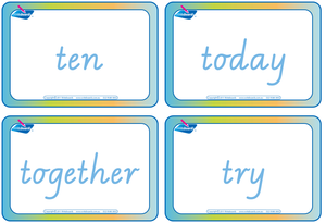 Dolch Words Flashcards completed using VIC Modern Cursive Font for Tutors and Occupational Therapists