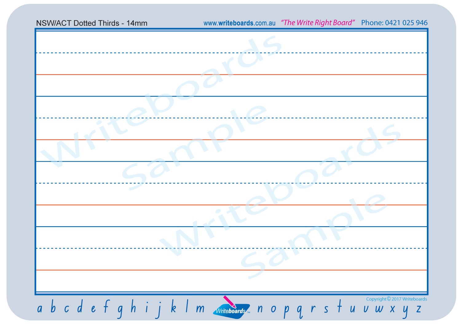 NSW Foundation Font Dotted Thirds Worksheets, NSW and ACT alphabet at the bottom of each page