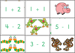 Bat and Ball Addition and Subtraction Bingo Game