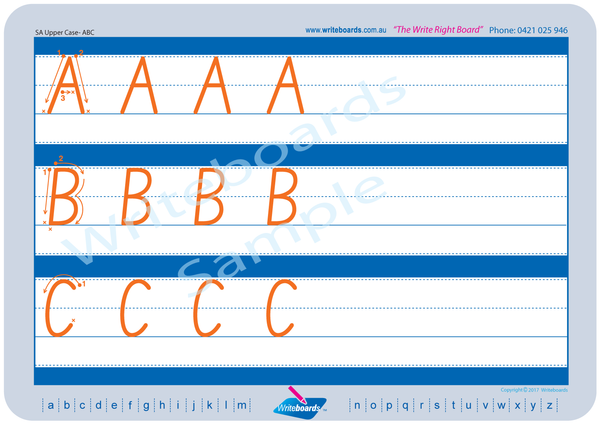 SA Modern Cursive Font Family Letters Worksheets | Teachers - Writeboards