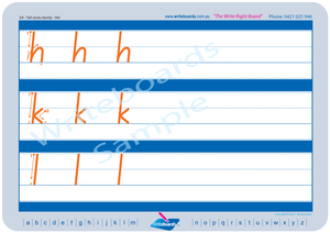 SA Modern Cursive Font alphabet worksheets. Family letter tracing worksheets for SA handwriting.