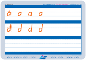 SA Modern Cursive Font alphabet worksheets. Family letter tracing worksheets for SA handwriting.