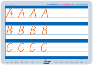 TAS Modern Cursive Font Uppercase Letter Worksheets for Occupational Therapists and Tutors
