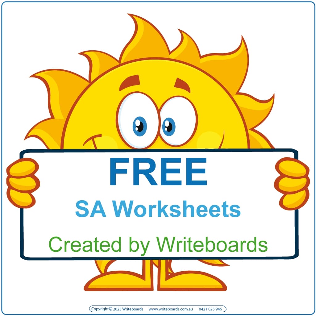 Free SA Handwriting Worksheets and Flashcards, Free SA Busy Book Pages, Free SA Tracing Worksheets