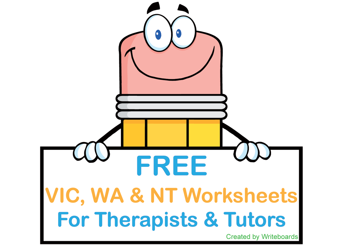 Free VIC Modern Cursive Font Worksheets for Occupational Therapists, Free Worksheets for Tutors and Occupational Therapists