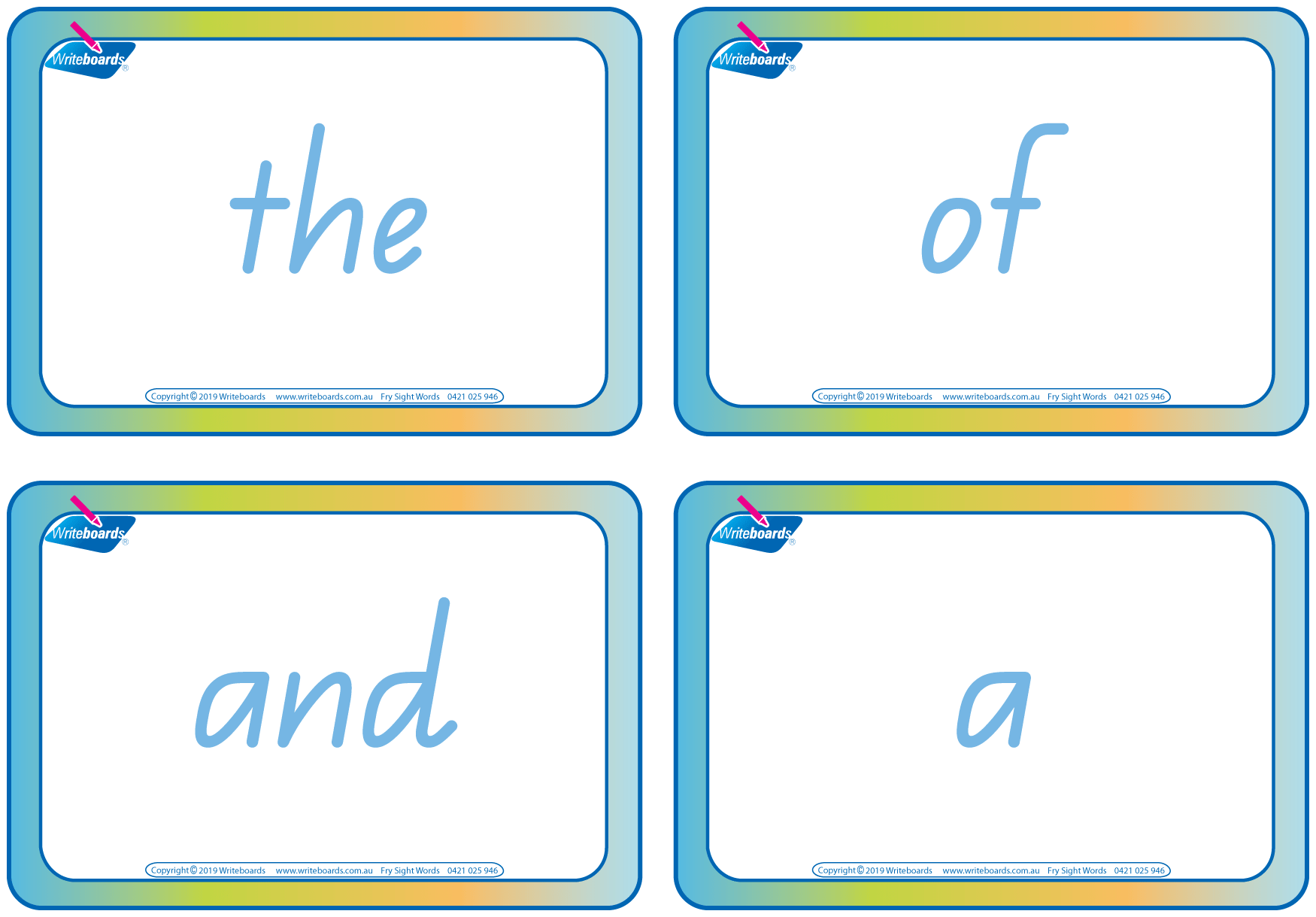 QLD Modern Cursive Font Sign Language and Sight Word Flashcards for Tutors and Occupational Therapists