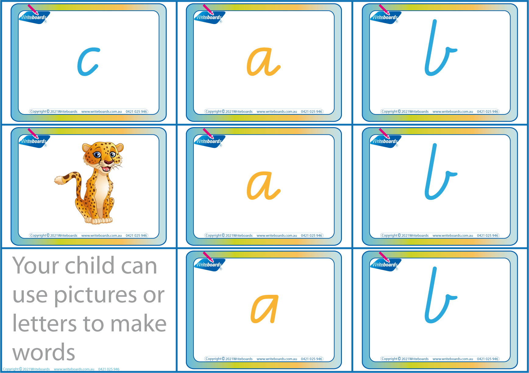 CVC Skills Package for Teachers | VIC Modern Cursive Font - Writeboards